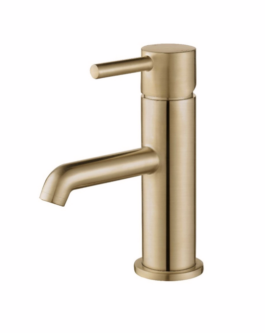 Stilo Basin Mixer & Waste - Brushed Brass