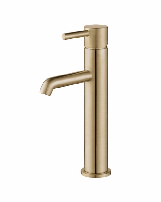 Stilo Tall Basin Mixer - Brushed Brass