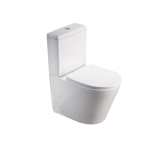 Luna - Rimless Back to Wall Toilet with Soft-close Easy-clean Seat including Cistern Internals