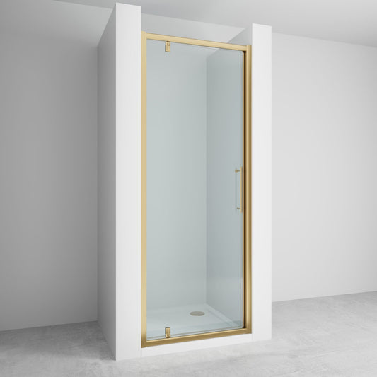 Lakes Enclosures 900mm Pivot Shower Door - Brushed Brass