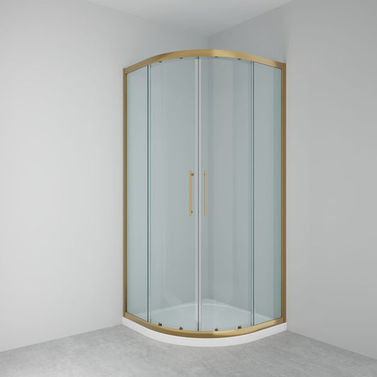 900mm 2 Door Quadrant Shower Enclosure - Brass
