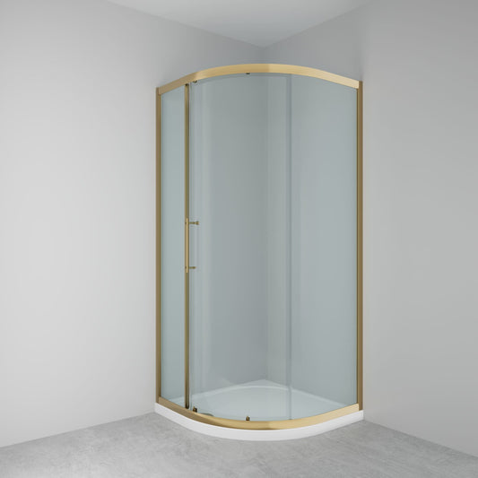 Lakes Enclolsures 900mm Single Door Quadrant - Brushed Brass