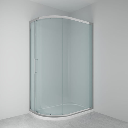 Lakes Enclosures 1000x800 Single Door Offset Quadrant Shower Enclosure - Chrome