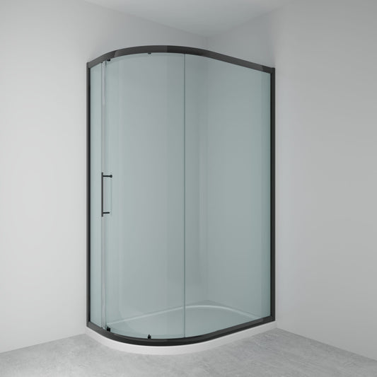 Lakes Enclosures 1000x800 Offset Quadrant Shower Enclosure - Black