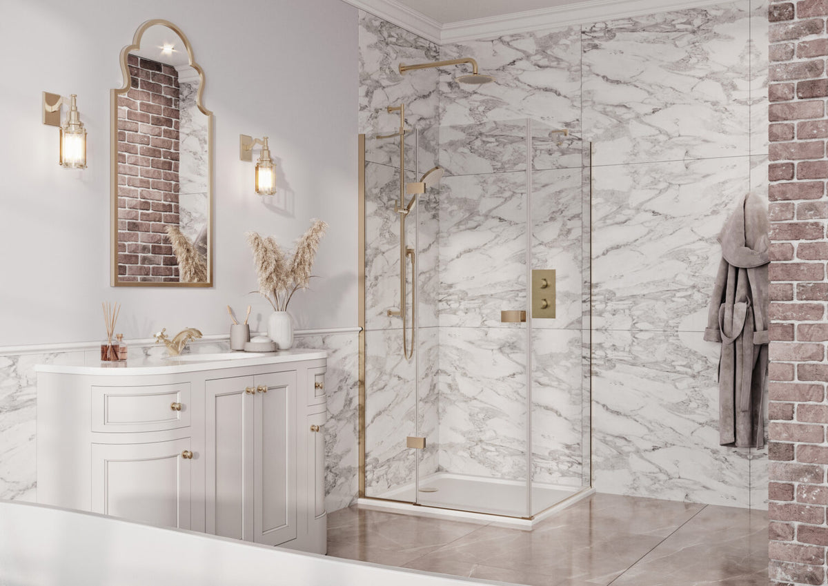 Cordoba Frameless Side Panel - Brushed Brass