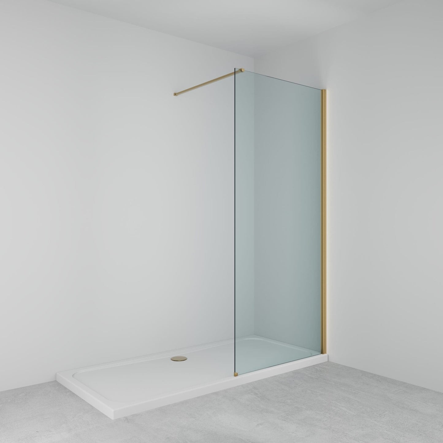 1200mm Wetroom Screen - Brushed Brass