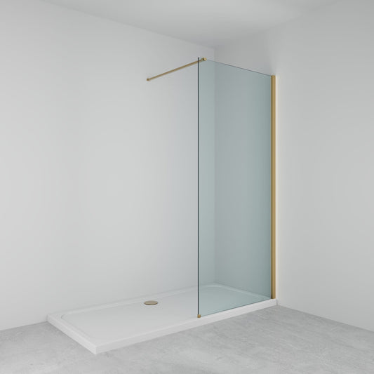 1200mm Wetroom Screen - Brushed Brass