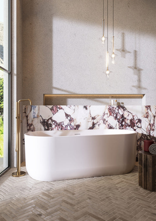 Elba Oval Bath - Gloss White - in situ