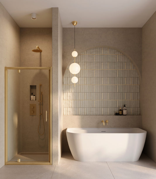 Positano Back To Wall Bath - Matt White - in situ