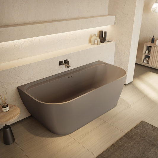 Positano Back To Wall Bath 1700x800mm - Matt Clay