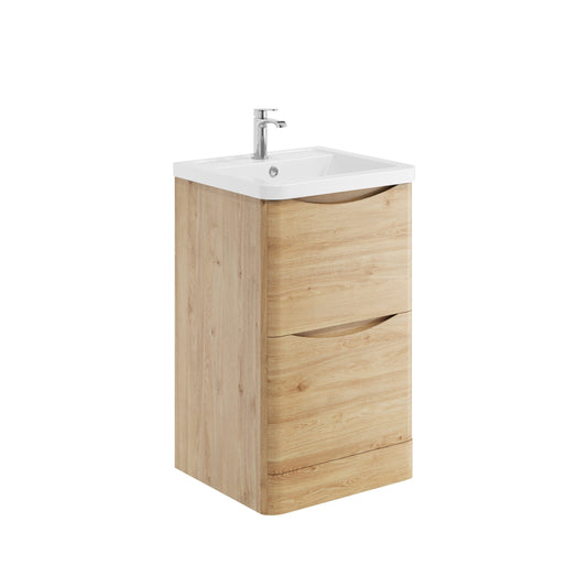 Alassio 500mm Floorstanding Vanity Unit & Basin - Davos Oak