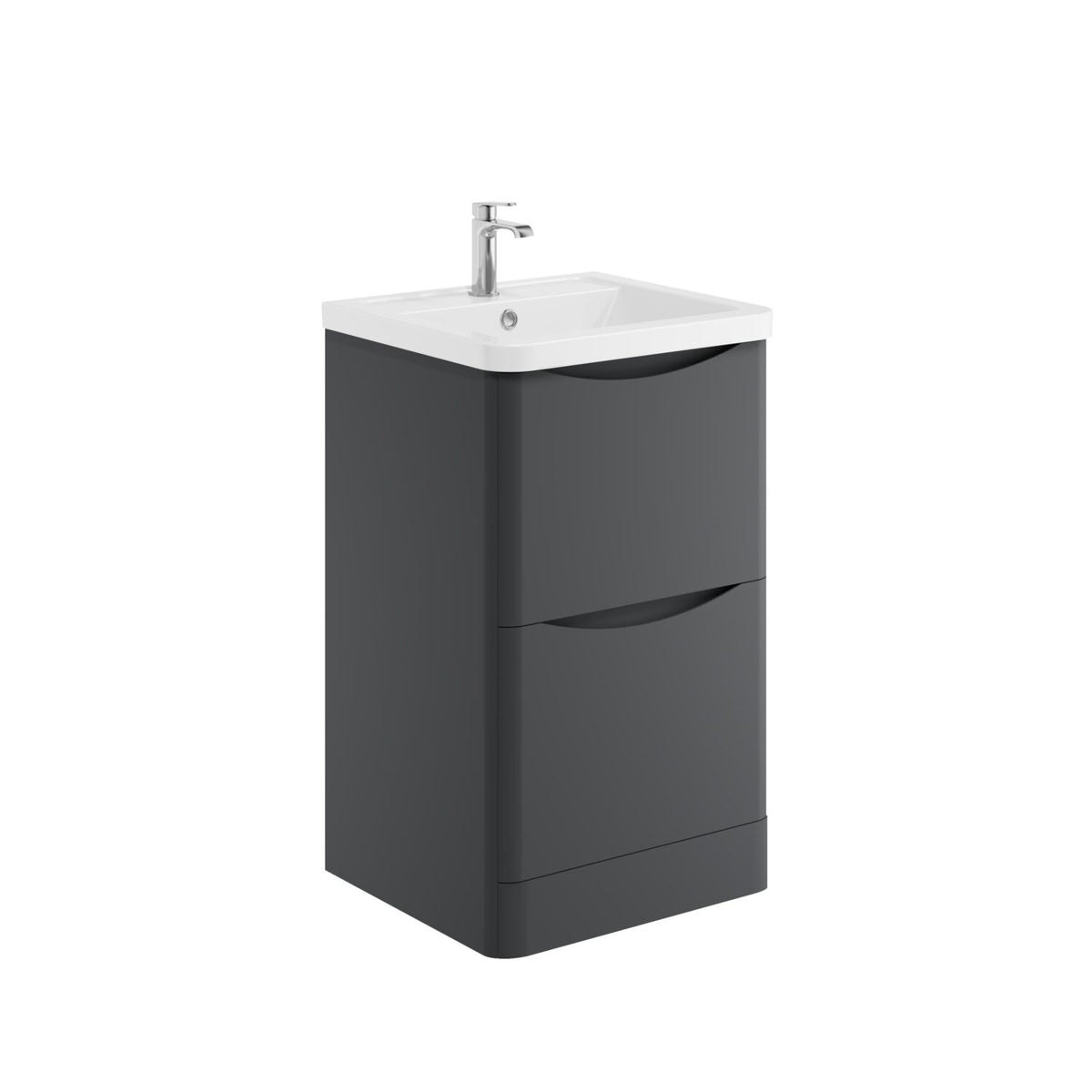 Alassio 500mm Floorstanding Vanity Unit & Basin - Graphite Grey