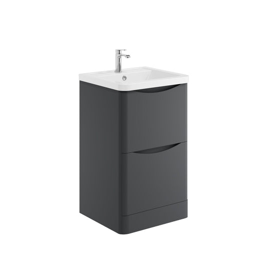 Alassio 500mm Floorstanding Vanity Unit & Basin - Graphite Grey