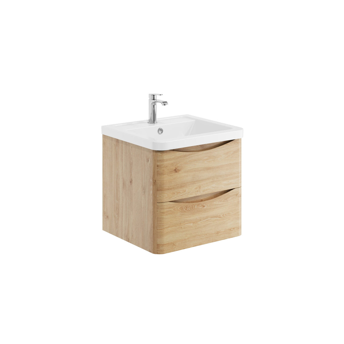 Alassio 500mm Wall Vanity Unit & Basin - Davos Oak