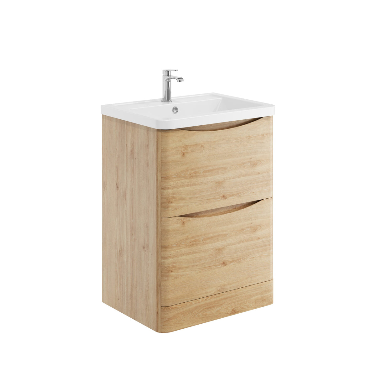 Alassio 600mm Floorstanding Vanity Unit & Basin - Davos Oak