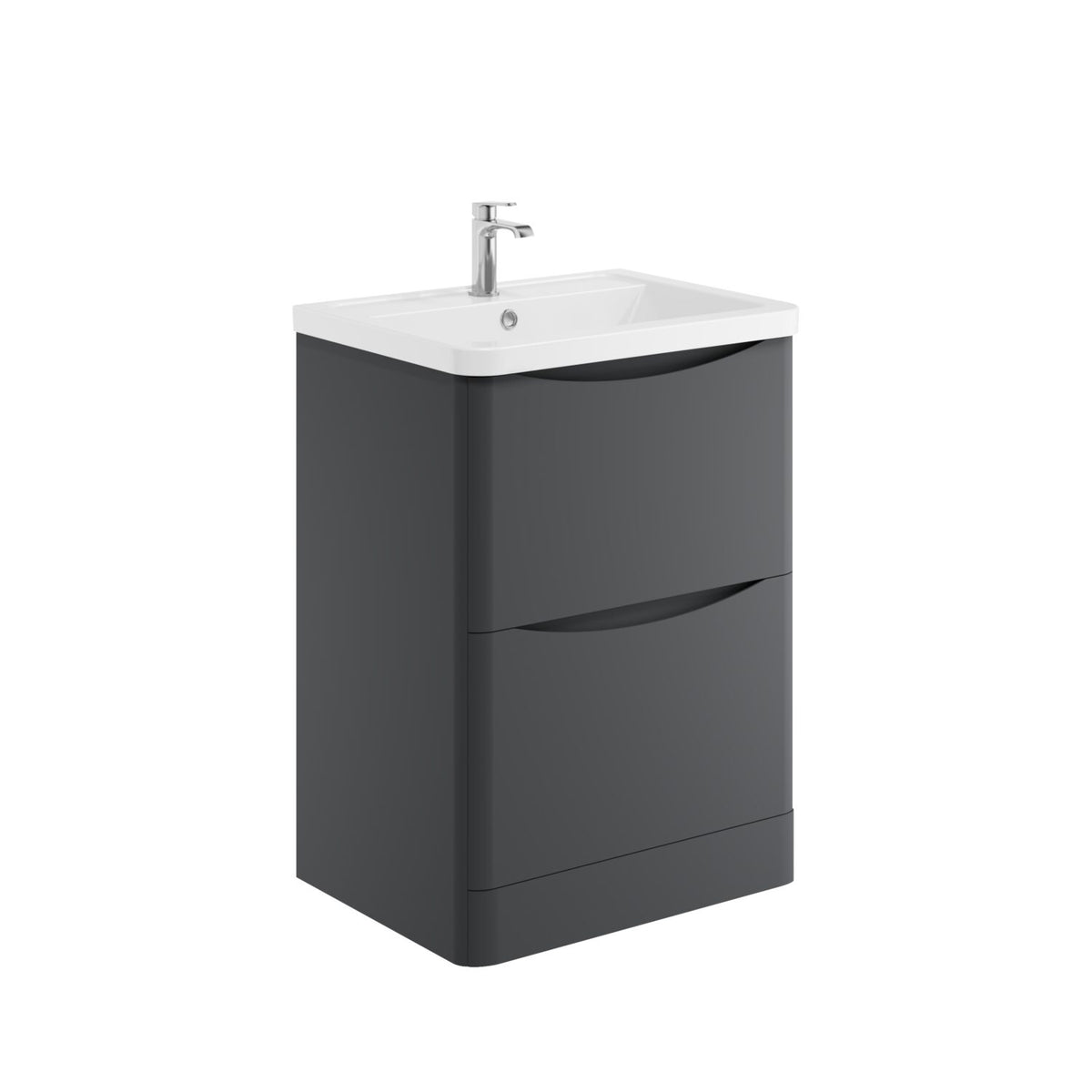 Alassio 600mm Floorstanding Vanity Unit & Basin - Graphite Grey