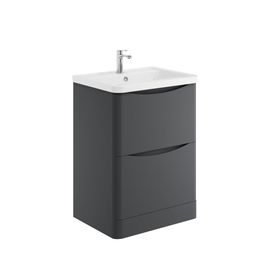 Alassio 600mm Floorstanding Vanity Unit & Basin - Graphite Grey