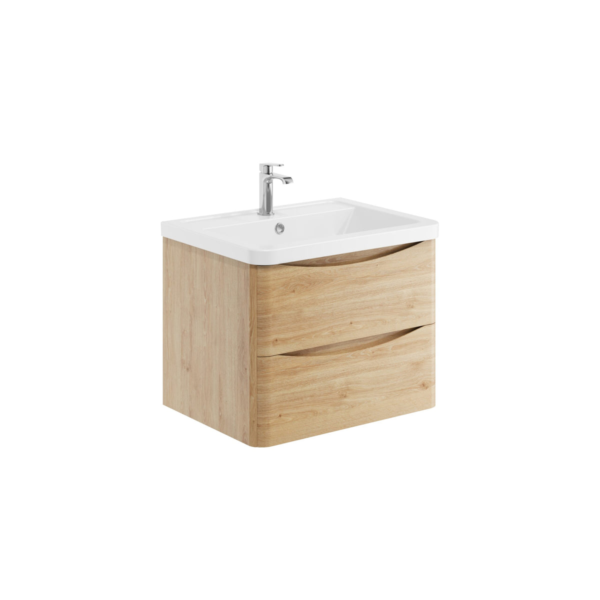 Alassio 600mm Wall Vanity Unit & Basin - Davos Oak