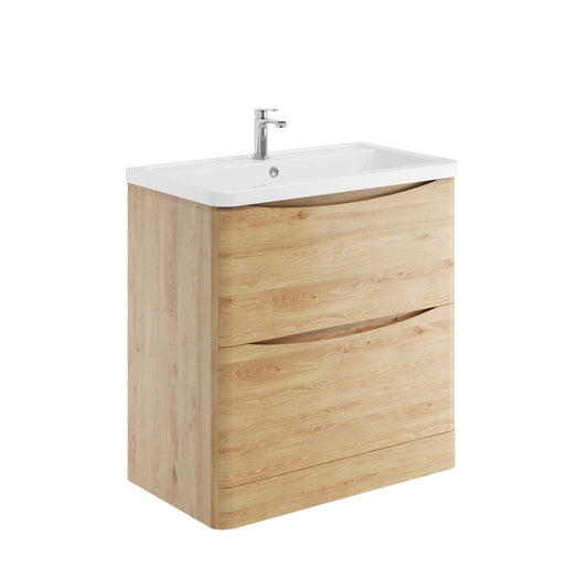 Alassio 800mm Floorstanding Vanity Unit & Basin - Davos Oak