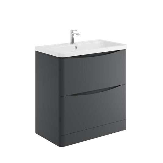 Alassio 800mm Floorstanding Vanity Unit & Basin - Matt Grey