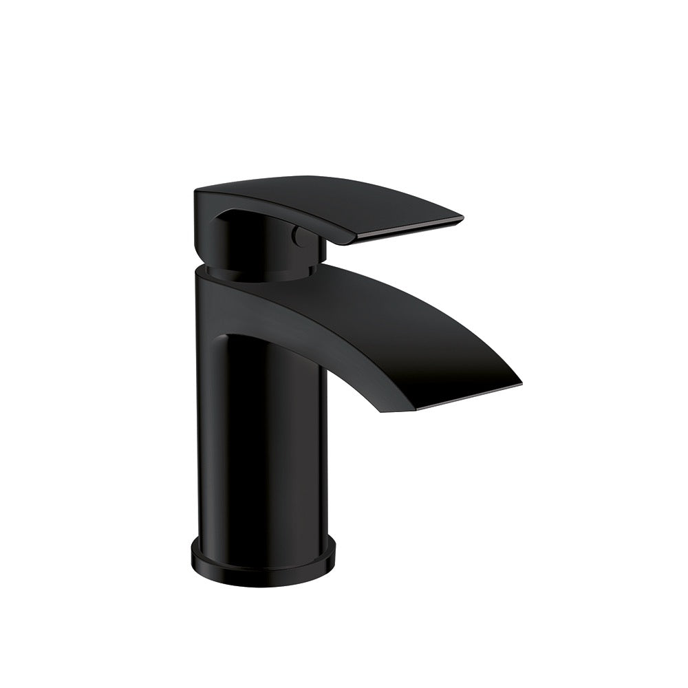 Brindisi Mono Basin Mixer with Push Waste - Matt Black