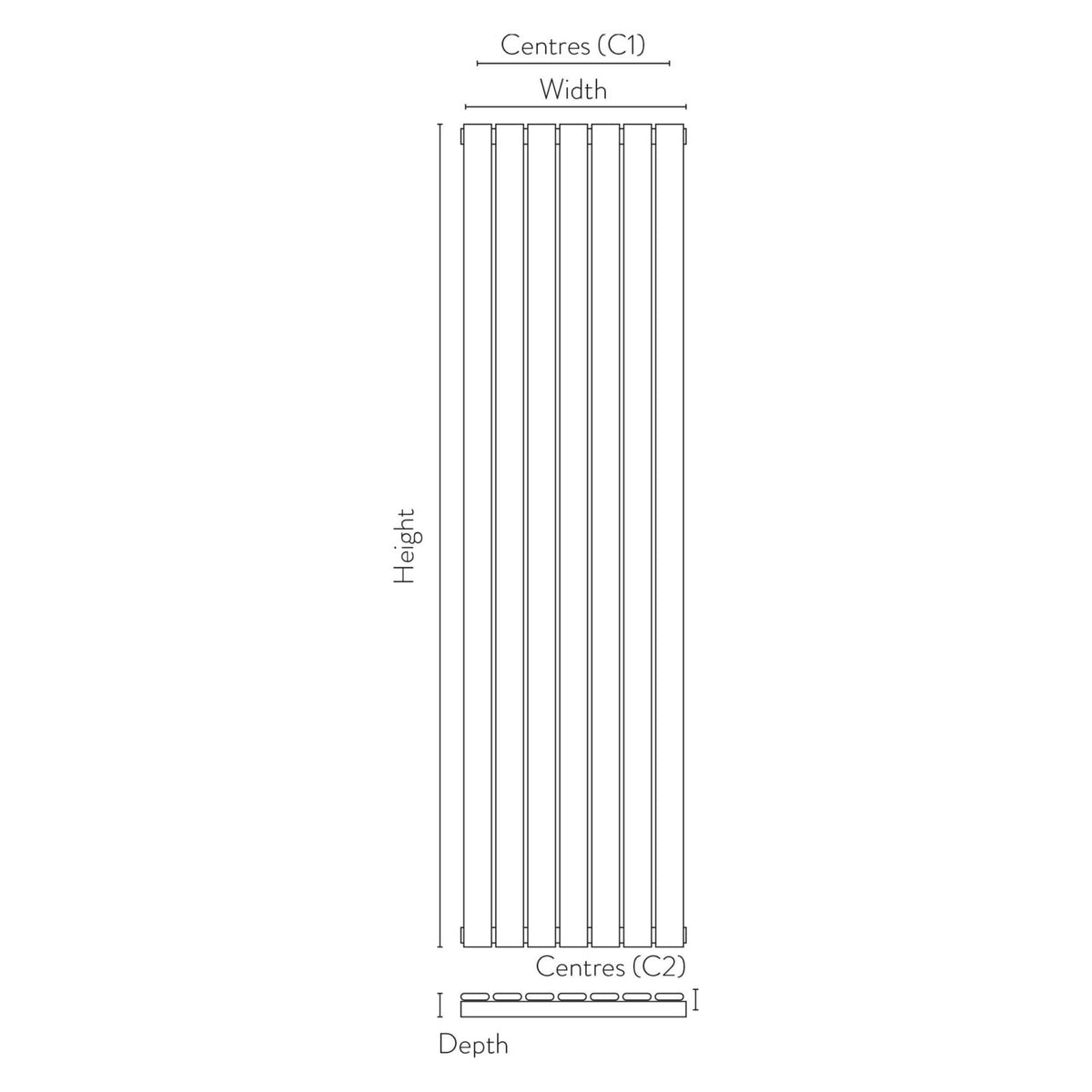 Modena Vertical Single Radiator - Anthracite lifestyle