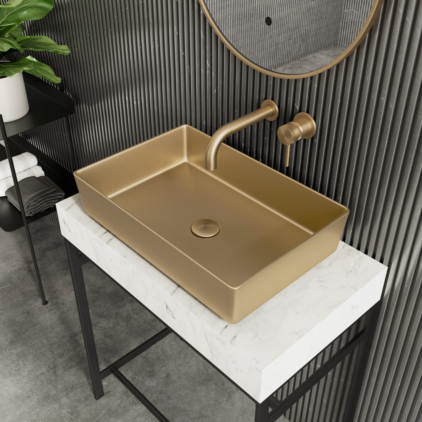 Pinnacle Stainless Steel Countertop Basin - Brushed Brass