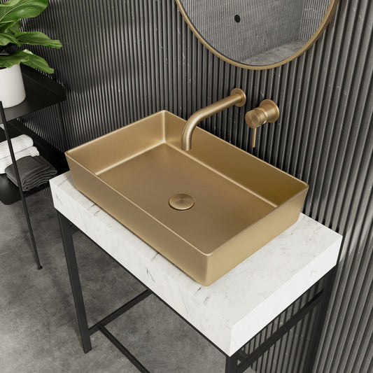 Pinnacle Stainless Steel Countertop Basin - Brushed Brass