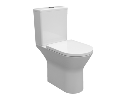 Ralto - D-shape Open Back Close Coupled Toilet & Soft Close Seat