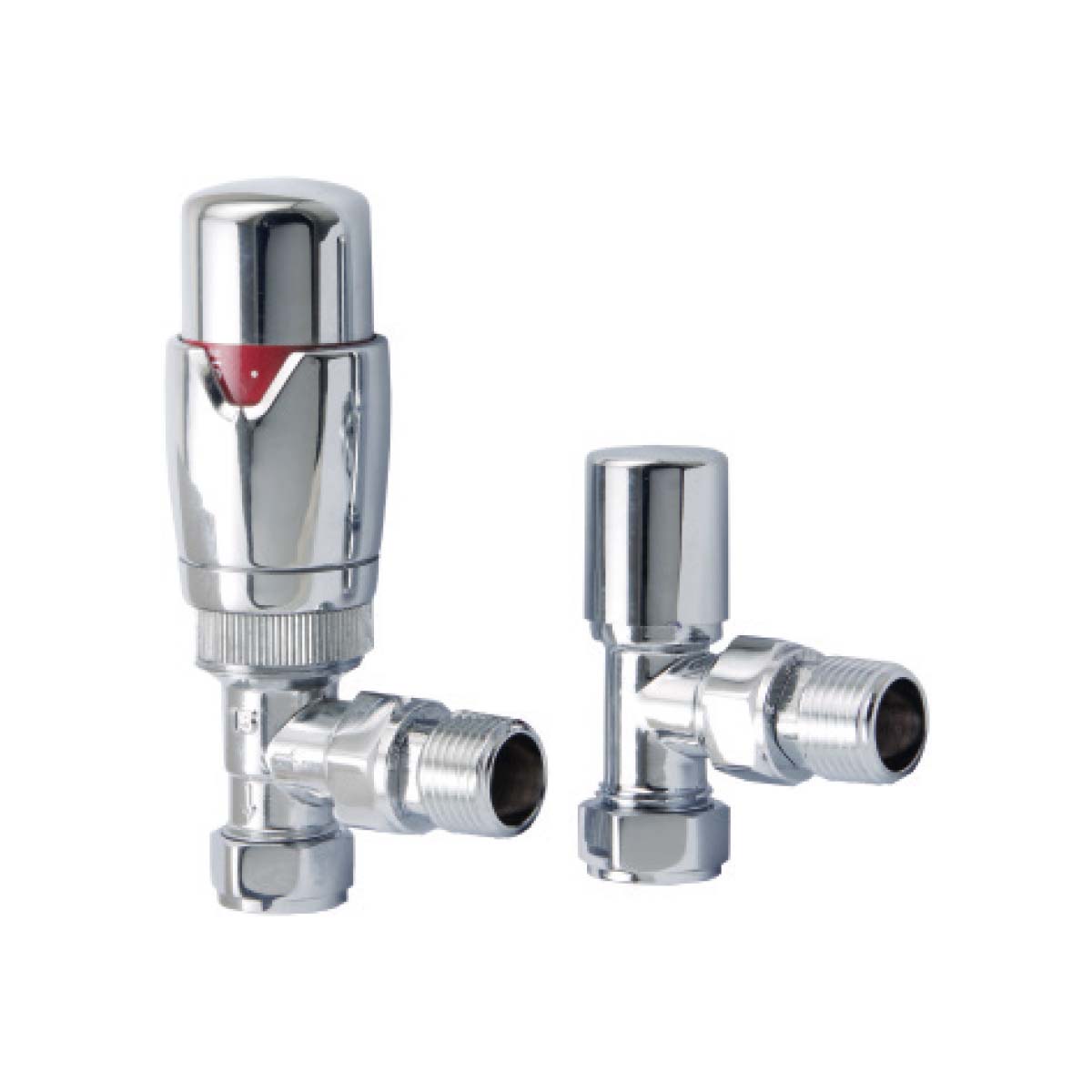 Thermostatic Angled Valve Pair - Chrome