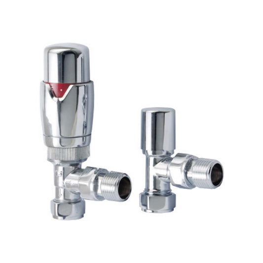 Thermostatic Angled Valve Pair - Chrome