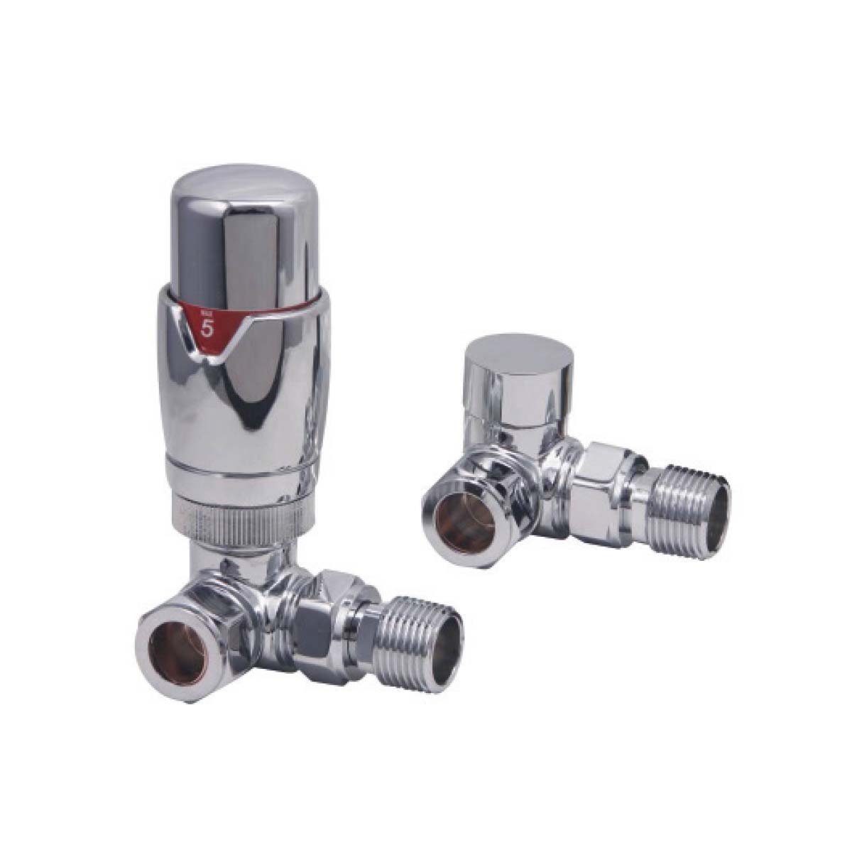 Thermostatic Corner Valve Pair - Chrome