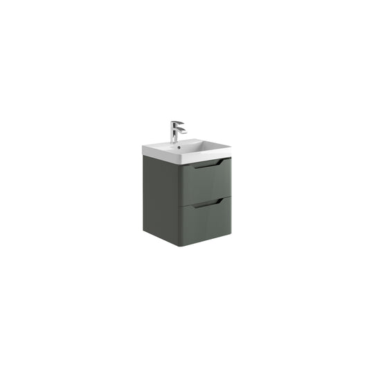 Ivrea 500 Wall Vanity Unit & Basin - Anthracite