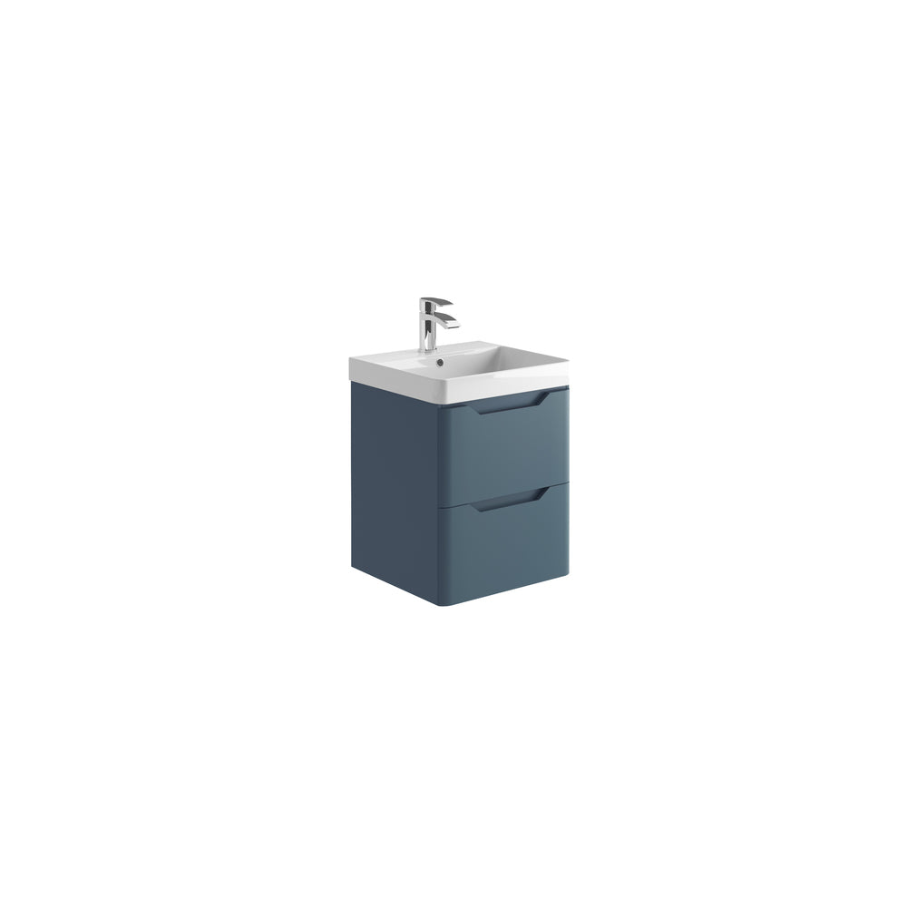 Ivrea 500 Wall Vanity Unit & Basin - Blue