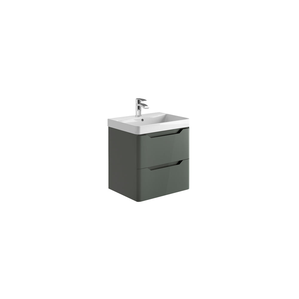 Ivrea 600 Wall Vanity Unit & Basin - Anthracite