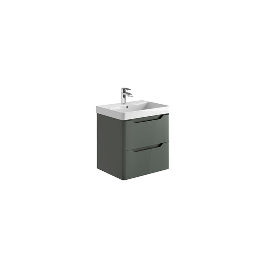 Ivrea 600 Wall Vanity Unit & Basin - Anthracite
