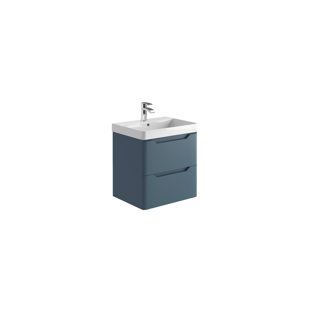 Ivrea 600 Wall Vanity Unit & Basin - Blue