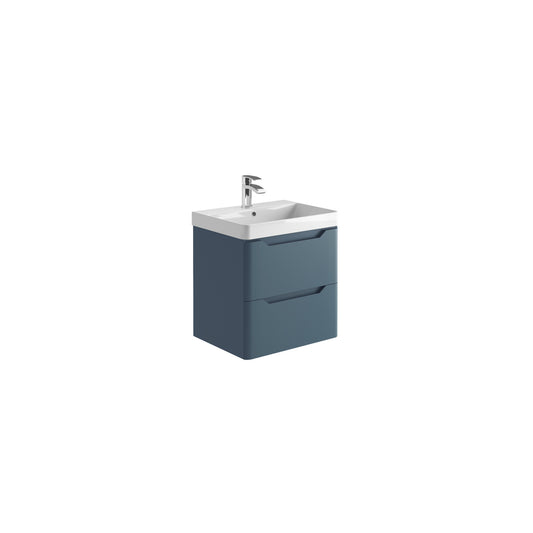Ivrea 600 Wall Vanity Unit & Basin - Blue