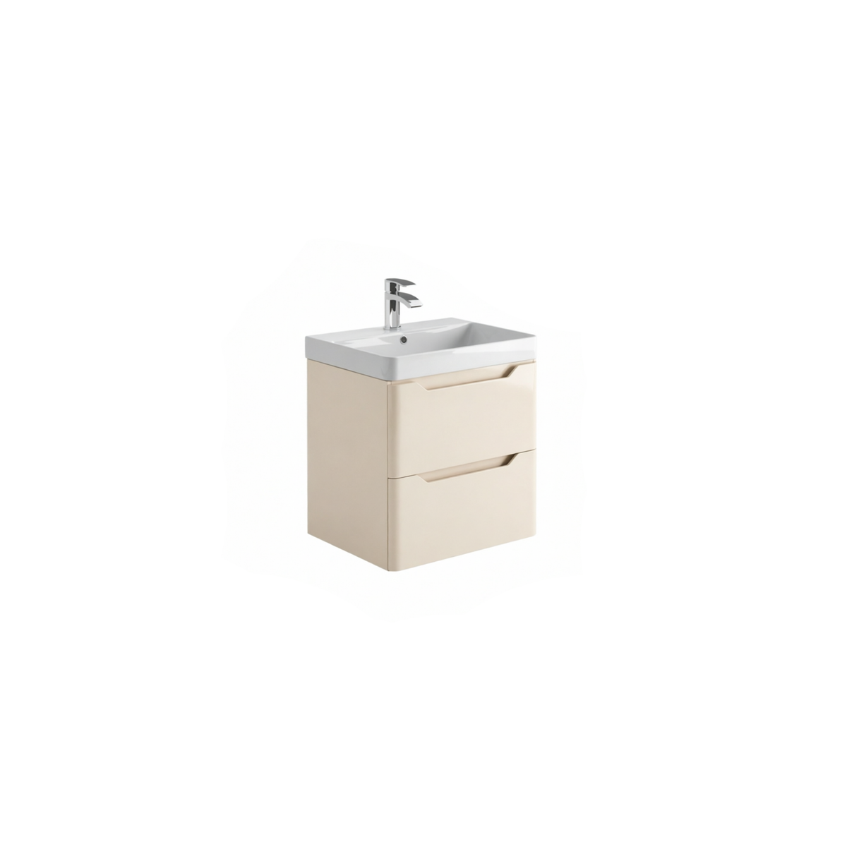 Ivrea 600 Wall Vanity Unit & Basin - Stone