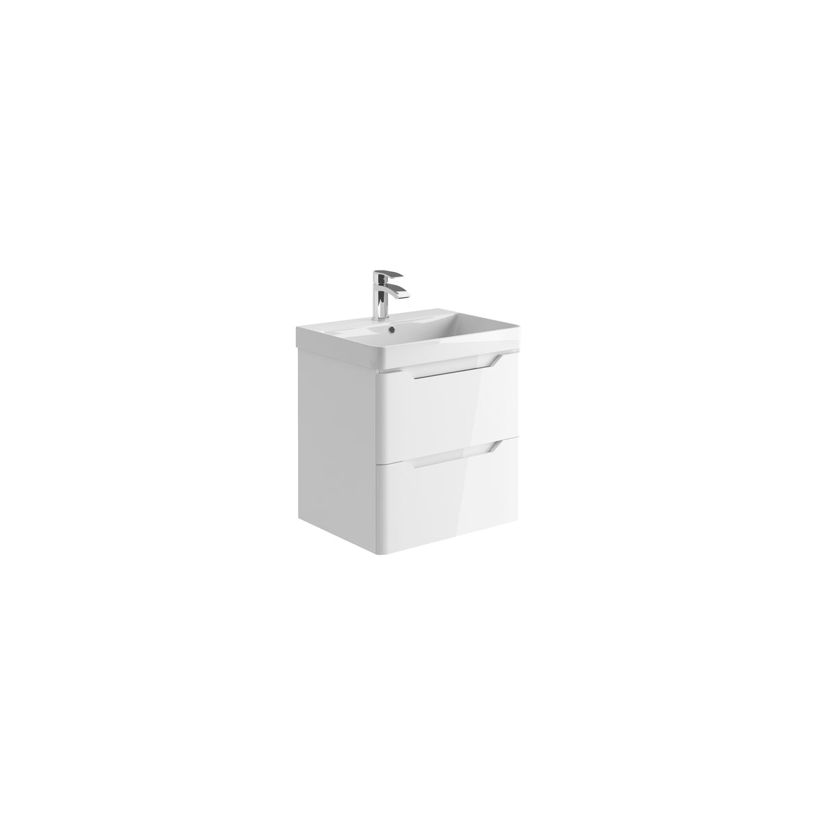 Ivrea 600 Wall Vanity Unit & Basin - White