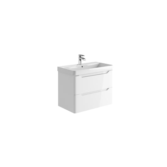 Ivrea 800 Wall Vanity Unit & Basin - White