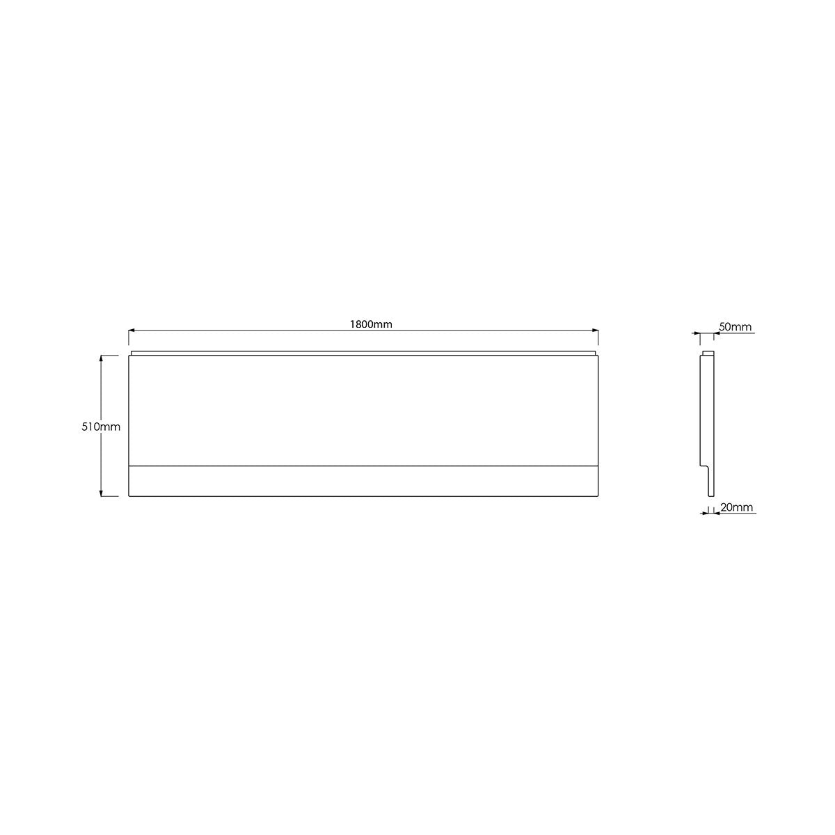 1800mm Waterproof Bath Panel