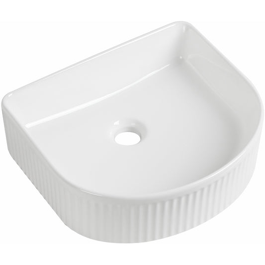 Luna D-Shape Counter Top Basin - Gloss White