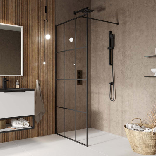 Sense8 700mm Grid Wetroom Screen - Black