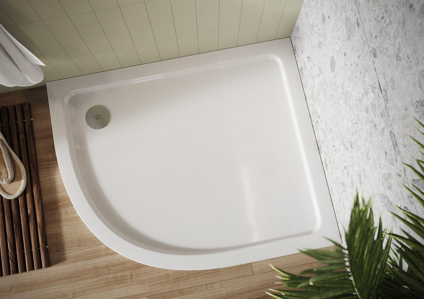 1200x800mm Offset Quadrant Shower Tray - Left Hand