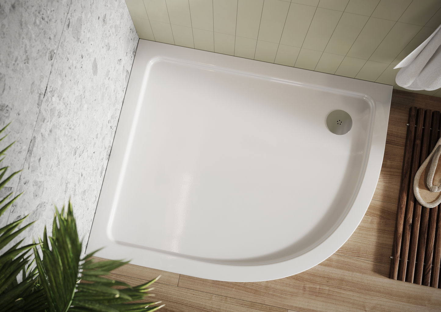 1200x900mm Offset Quadrant Shower Tray  - Right Hand
