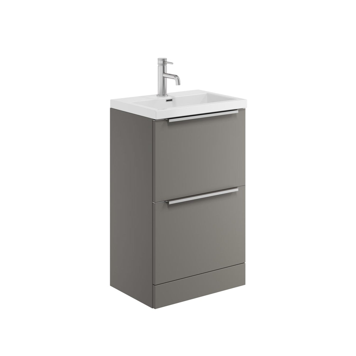 Velora 2 Drawer Freestanding 500 Vanity Unit & Basin - Dust Grey
