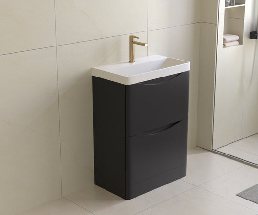 Onda - 600mm 2 Drawer Floorstanding Vanity Unit & Basin