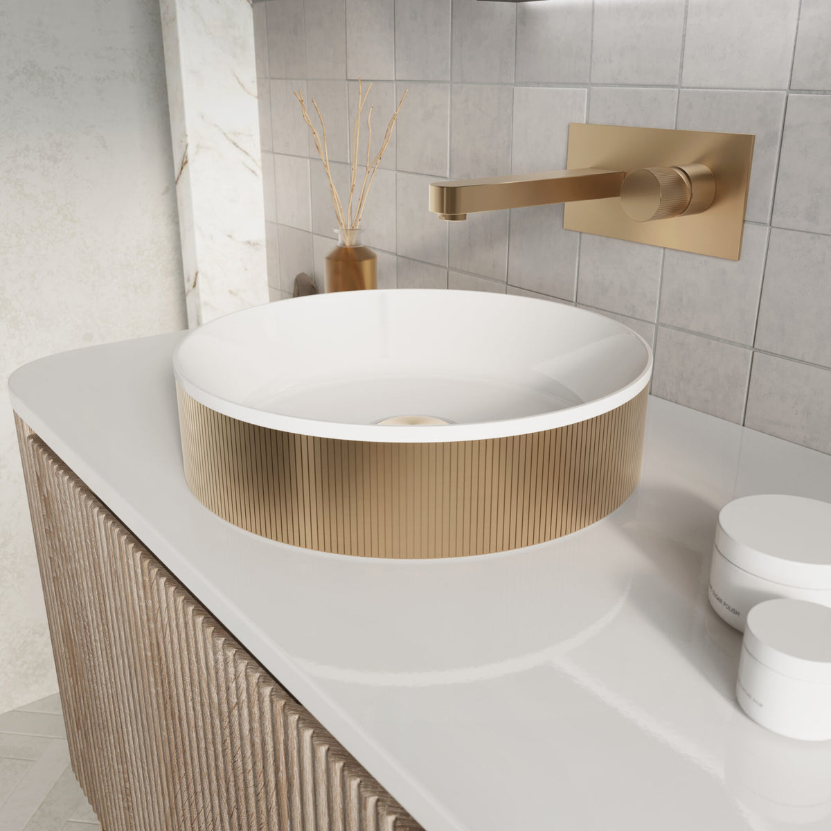 Milo Counter top Vessel Basin - Brushed Brass