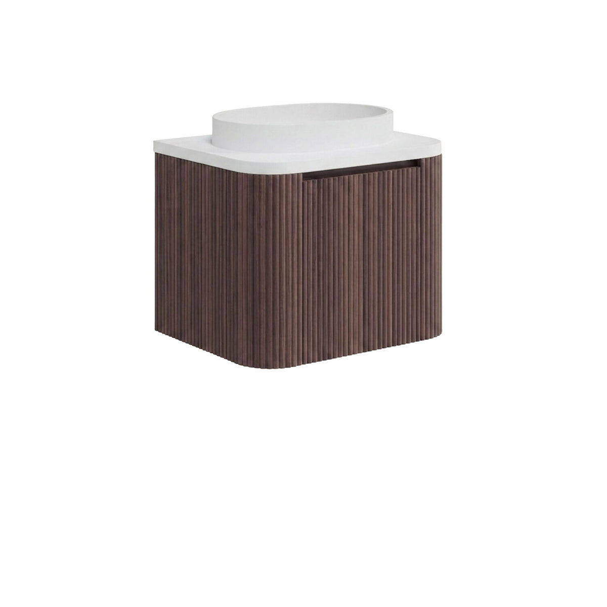 Saluzzo 600 Vanity Unit & Countertop - Walnut